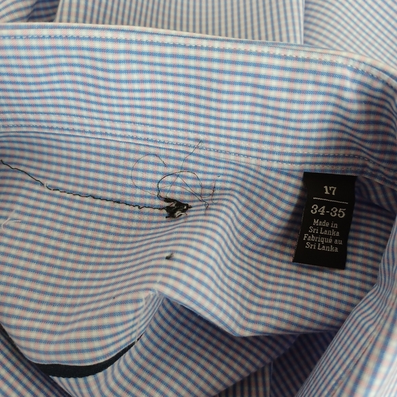 Nordstrom Print Cotton Blend Button Front Dress Shirt Size 17 (34-35) - Picture 8 of 11